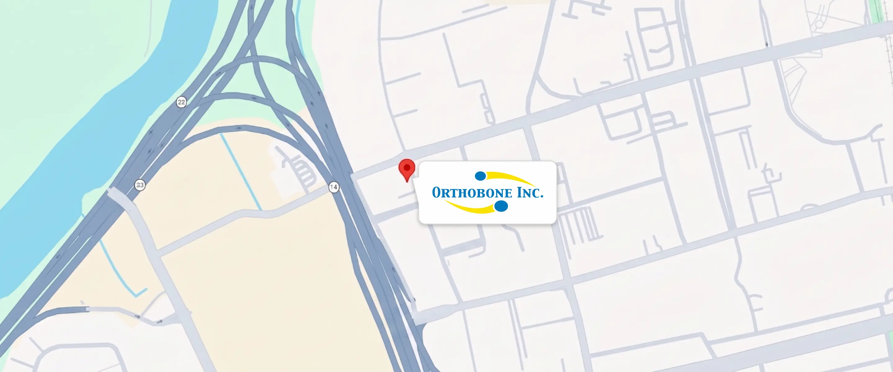 Mapa de ubicación de Orthobone Inc.